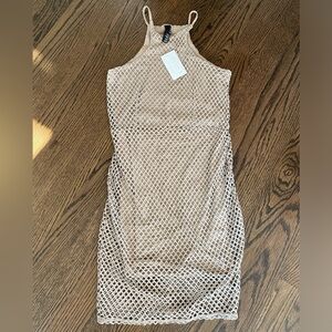 MINT fishnet bodycon dress